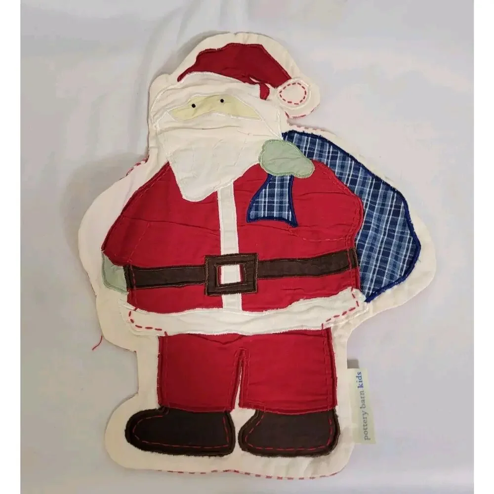 Pottery Barn Kids Set Of 3 Christmas Tree Santa Claus Snowman Cotton Placemats